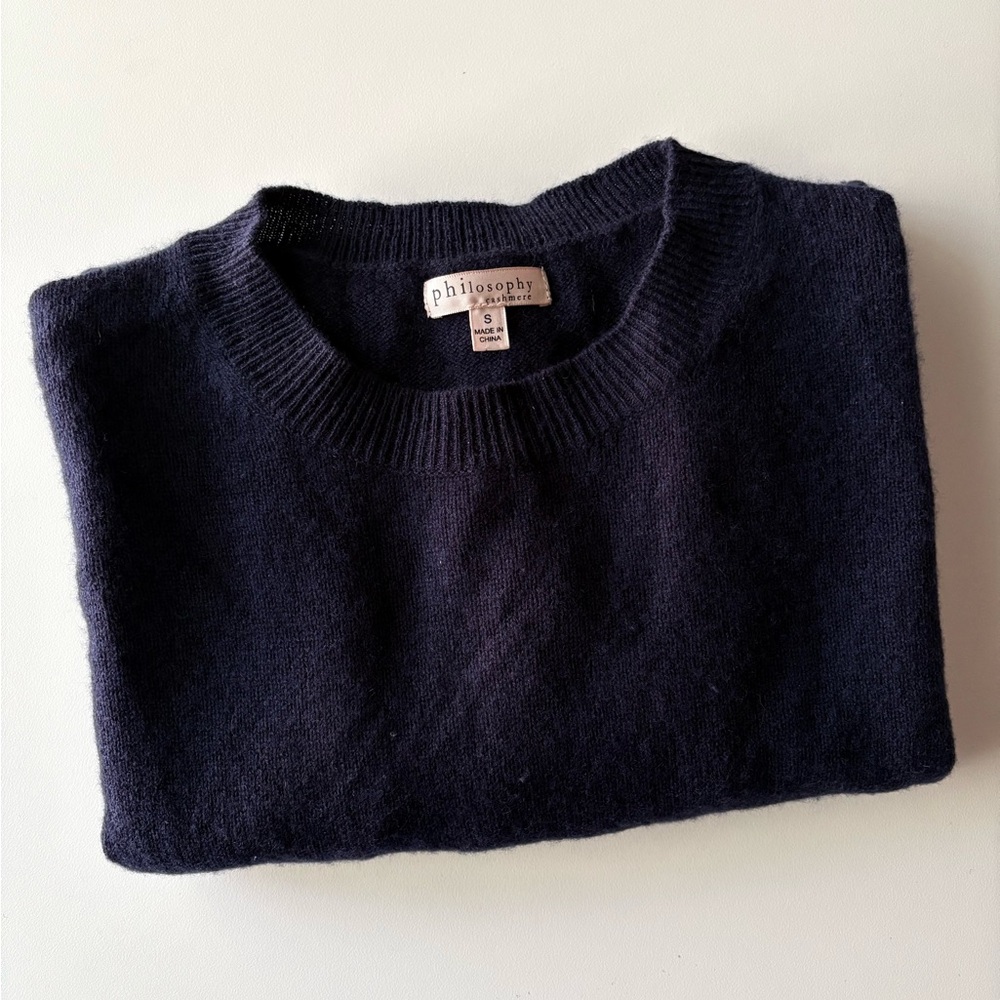 Philosophy Navy Cashmere Sweater Size Small